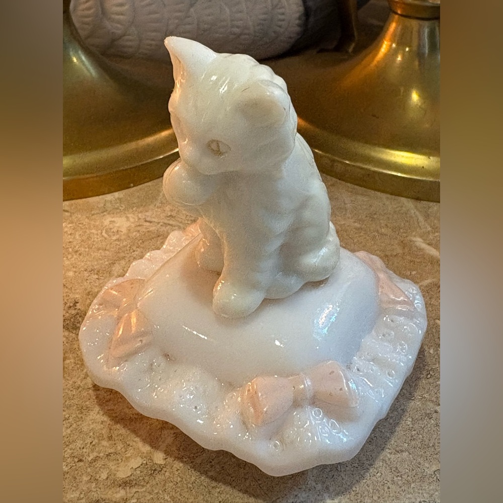 Charming White Cat Figurine